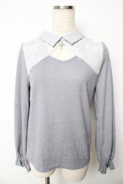 画像1: axes femme / クロスチャーム付トップス F サックス Y-25-10-13-041-AX-TO-SZ-ZY