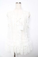 PINK HOUSE / ドットチュールレースベスト F 白 Y-25-10-15-001-LO-BL-SZ-ZY