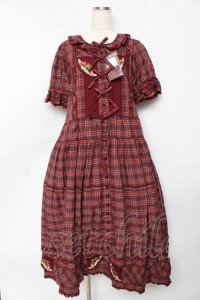 PINK HOUSE / オジリナルタータンワンピース F 赤 Y-25-10-15-027-LO-OP-SZ-ZY