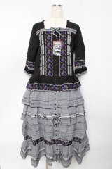 PINK HOUSE / バイオレットレース使いワンピース F 黒 Y-25-10-15-028-LO-OP-SZ-ZY