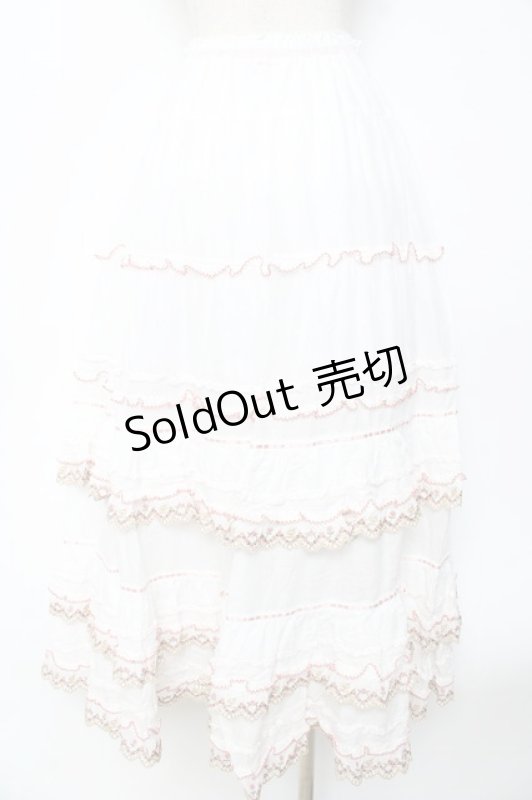 画像2: PINK HOUSE / ドイリーレース使いスカート F 白 Y-25-10-15-032-LO-SK-SZ-ZY (2)
