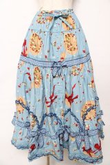 PINK HOUSE / Straw-berry Hatプリントパッチワークスカート F 白 Y-25-10-15-035-LO-SK-AS-ZY