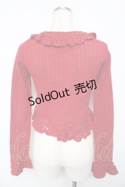 画像2: BABY,THE STARS SHINE BRIGHT / Petitスカラップ透かし編みボレロ  赤 Y-25-10-15-040-BA-TO-SZ-ZY