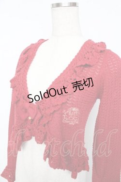 画像3: BABY,THE STARS SHINE BRIGHT / Petitスカラップ透かし編みボレロ  赤 Y-25-10-15-040-BA-TO-SZ-ZY