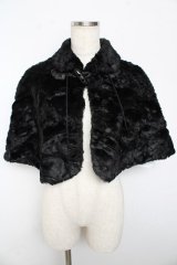 PINK HOUSE / フェイクファーケープ F 黒 Y-25-10-15-044-LO-TO-SZ-ZY