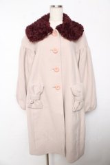 Leur Getter / カーリーファー衿付コート M ピンク Y-25-10-15-052-LU-CO-AS-ZY