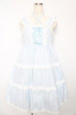 画像1: BABY,THE STARS SHINE BRIGHT / からみ3段ティアードジャンパースカートセット  サックス Y-25-10-15-056-BA-OP-AS-ZI (1)