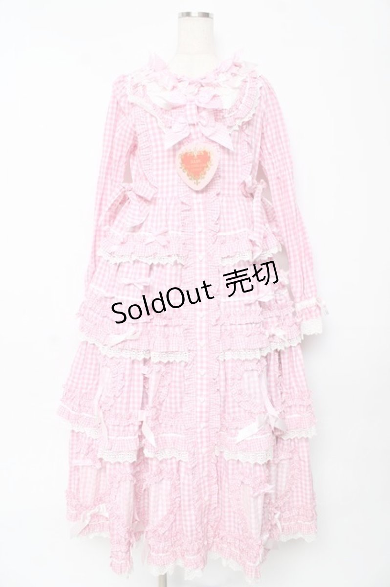 画像1: BABY,THE STARS SHINE BRIGHT / Sweet Gingham Dollロングワンピース  ピンク Y-25-10-15-058-BA-OP-SZ-ZT612 (1)