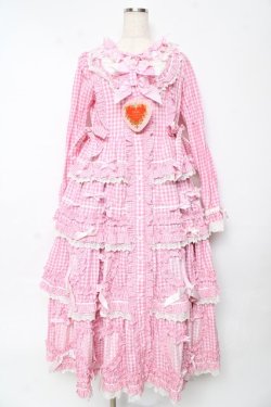 画像1: BABY,THE STARS SHINE BRIGHT / Sweet Gingham Dollロングワンピース  ピンク Y-25-10-15-058-BA-OP-SZ-ZY