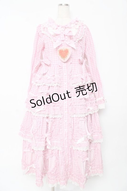 画像1: BABY,THE STARS SHINE BRIGHT / Sweet Gingham Dollロングワンピース  ピンク Y-25-10-15-058-BA-OP-SZ-ZT612 (1)