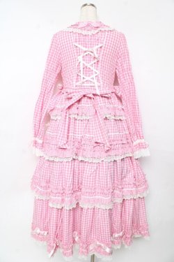 画像2: BABY,THE STARS SHINE BRIGHT / Sweet Gingham Dollロングワンピース  ピンク Y-25-10-15-058-BA-OP-SZ-ZY