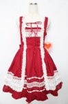 画像1: BABY,THE STARS SHINE BRIGHT / レースフリルジャンパースカート  赤 Y-25-10-15-059-BA-OP-AS-ZY (1)