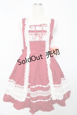 画像1: BABY,THE STARS SHINE BRIGHT / レースフリルジャンパースカート  赤 Y-25-10-15-059-BA-OP-AS-ZY