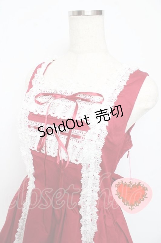 画像3: BABY,THE STARS SHINE BRIGHT / レースフリルジャンパースカート  赤 Y-25-10-15-059-BA-OP-AS-ZY (3)