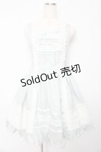 BABY,THE STARS SHINE BRIGHT / レースフリルジャンパースカート  サックス Y-25-10-15-060-BA-OP-AS-ZY