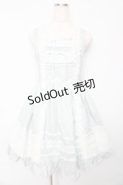 画像1: BABY,THE STARS SHINE BRIGHT / レースフリルジャンパースカート  サックス Y-25-10-15-060-BA-OP-AS-ZY