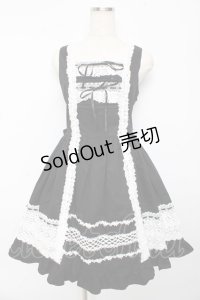 BABY,THE STARS SHINE BRIGHT / レースフリルジャンパースカート  黒 Y-25-10-15-061-BA-OP-AS-ZY