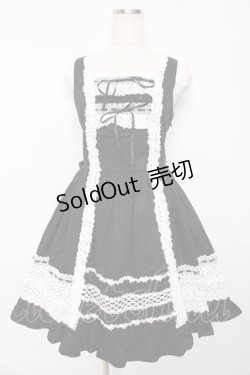 画像1: BABY,THE STARS SHINE BRIGHT / レースフリルジャンパースカート  黒 Y-25-10-15-061-BA-OP-AS-ZY