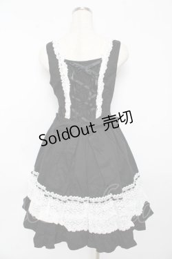 画像2: BABY,THE STARS SHINE BRIGHT / レースフリルジャンパースカート  黒 Y-25-10-15-061-BA-OP-AS-ZY