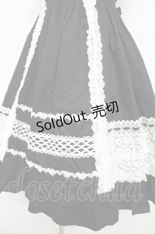 画像4: BABY,THE STARS SHINE BRIGHT / レースフリルジャンパースカート  黒 Y-25-10-15-061-BA-OP-AS-ZY (4)