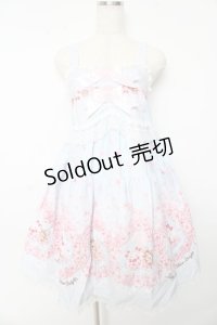 BABY,THE STARS SHINE BRIGHT / SA KU RAくみゃちゃん柄ジャンパースカートII  サックス Y-25-10-15-068-BA-OP-SZ-ZY