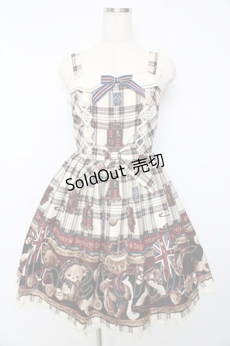 画像1: Angelic Pretty / British Bearジャンパースカート  オフ Y-25-10-15-069-AP-OP-SZ-ZY (1)