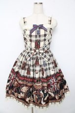 画像1: Angelic Pretty / British Bearジャンパースカート  オフ Y-25-10-15-069-AP-OP-SZ-ZY (1)