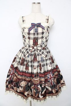 画像1: Angelic Pretty / British Bearジャンパースカート  オフ Y-25-10-15-069-AP-OP-SZ-ZY