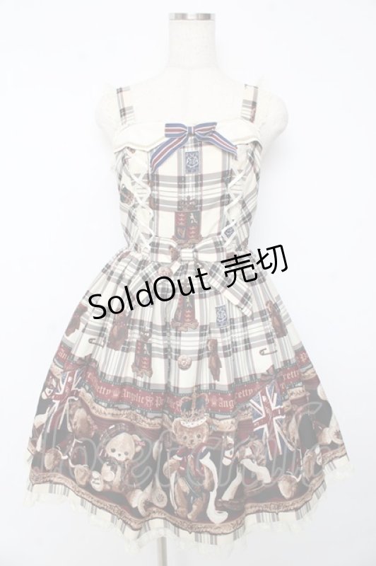 画像1: Angelic Pretty / British Bearジャンパースカート  オフ Y-25-10-15-069-AP-OP-SZ-ZY (1)
