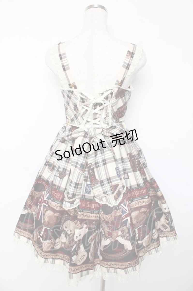 画像2: Angelic Pretty / British Bearジャンパースカート  オフ Y-25-10-15-069-AP-OP-SZ-ZY (2)