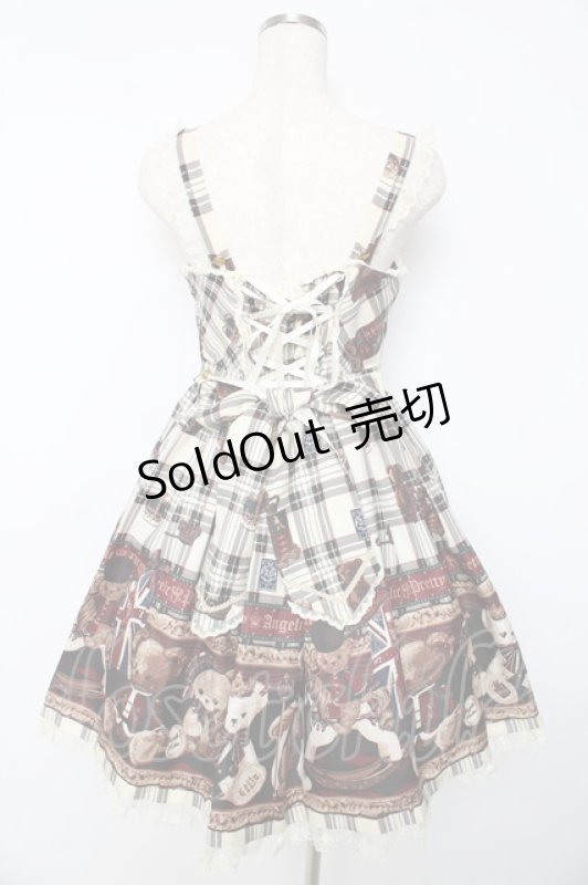 画像2: Angelic Pretty / British Bearジャンパースカート  オフ Y-25-10-15-069-AP-OP-SZ-ZY (2)