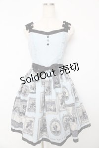 Innocent World / 金子國義アリス肩リボンジャンパースカート M(93cm丈) サックス Y-25-10-15-080-IW-OP-SZ-ZY