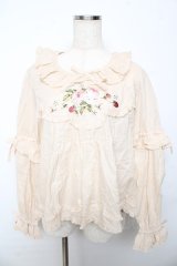 PINK HOUSE / Berry Rose刺繍入りブラウス F 生成り Y-25-10-15-010-LO-BL-SZ-ZY