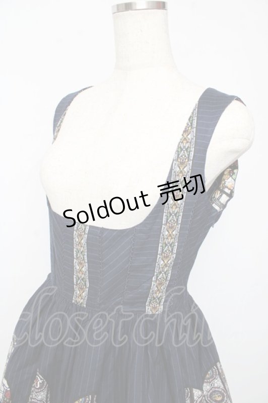 画像3: Innocent World / ウエストミンスターコルセットジャンパースカート M(93cm丈) ネイビー Y-25-10-15-081-IW-OP-SZ-ZY (3)