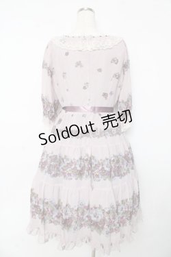 画像2: Innocent World / アンティークパンジーシフォンドレス L ラベンダー Y-25-10-15-085-IW-OP-AS-ZY