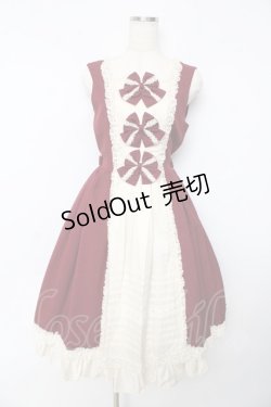 画像1: Innocent World / リバイバルクラシカルリボンジャンパースカート M ボルドー Y-25-10-15-087-IW-OP-SZ-ZY