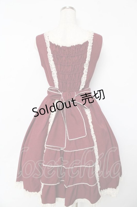 画像2: Innocent World / リバイバルクラシカルリボンジャンパースカート M ボルドー Y-25-10-15-087-IW-OP-SZ-ZY (2)