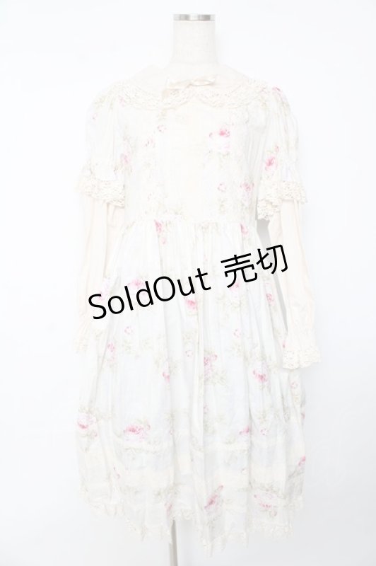 画像1: Innocent World / フレンチローズリバイバルドールワンピース L アイボリー Y-25-10-15-089-IW-OP-AS-ZY (1)