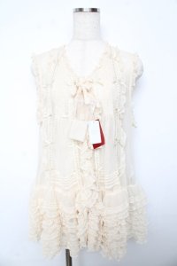 PINK HOUSE / ドットチュールレースベスト F 生成り Y-25-10-15-002-LO-BL-SZ-ZY