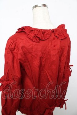 画像5: PINK HOUSE / Berry Rose刺繍入りブラウス F 赤 Y-25-10-15-011-LO-BL-SZ-ZY