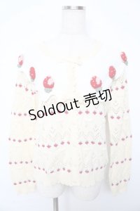 PINK HOUSE / アニバーサリーケーキモチーフカーディガン F クリーム Y-25-10-15-012-LO-TO-SZ-ZY
