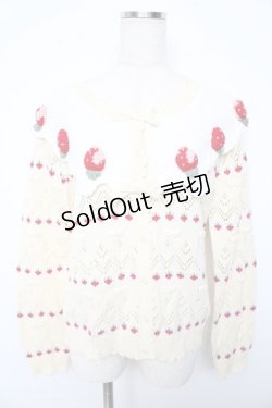 画像1: PINK HOUSE / アニバーサリーケーキモチーフカーディガン F クリーム Y-25-10-15-012-LO-TO-SZ-ZY