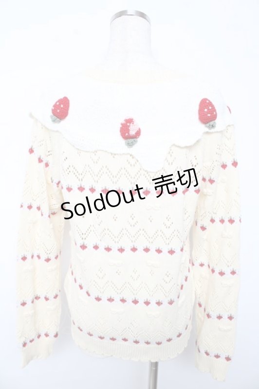 画像2: PINK HOUSE / アニバーサリーケーキモチーフカーディガン F クリーム Y-25-10-15-012-LO-TO-SZ-ZY (2)