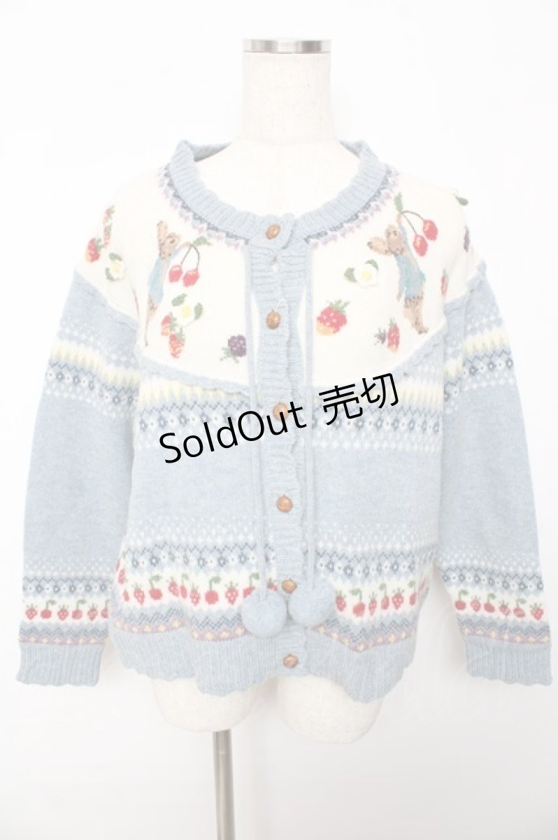 画像1: PINK HOUSE / PETER RABBIT CARDIGAN F サックス Y-25-10-15-013-LO-TO-SZ-ZY (1)