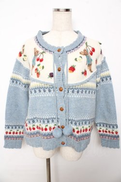 画像1: PINK HOUSE / PETER RABBIT CARDIGAN F サックス Y-25-10-15-013-LO-TO-SZ-ZY
