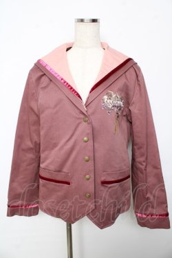 画像1: PINK HOUSE / フィフティバイオレッツ刺繍入りセーラーカラージャケット L ピンク Y-25-10-15-016-LO-JA-SZ-ZY