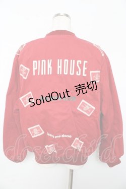 画像2: PINK HOUSE / ブーケ刺ワッペンしゅうブルゾン F 赤 Y-25-10-15-017-LO-JA-SZ-ZY