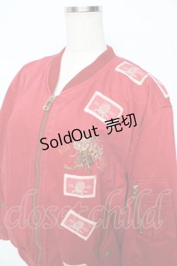画像3: PINK HOUSE / ブーケ刺ワッペンしゅうブルゾン F 赤 Y-25-10-15-017-LO-JA-SZ-ZY