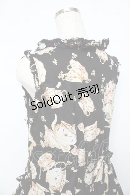 画像5: PINK HOUSE / ティータイムプリントワンピース F 黒 Y-25-10-15-022-LO-OP-SZ-ZY (5)