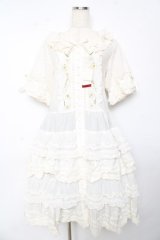 PINK HOUSE / ポルカドットチュール使いワンピース F 白 Y-25-10-15-023-LO-OP-SZ-ZY